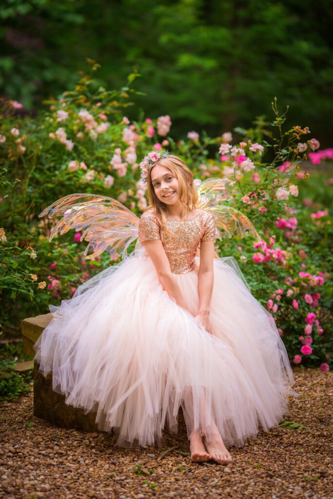 Girl fairy pink garden outdoor
